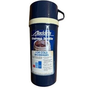 NOS Vintage 1986 Aladdin 16 oz. Pint Cold Thermos Vacuum Bottle With Lid/cup